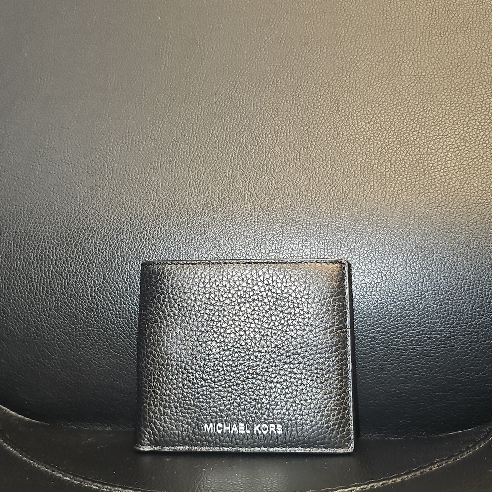 Michael Kors Black Wallet Pebbled Leather